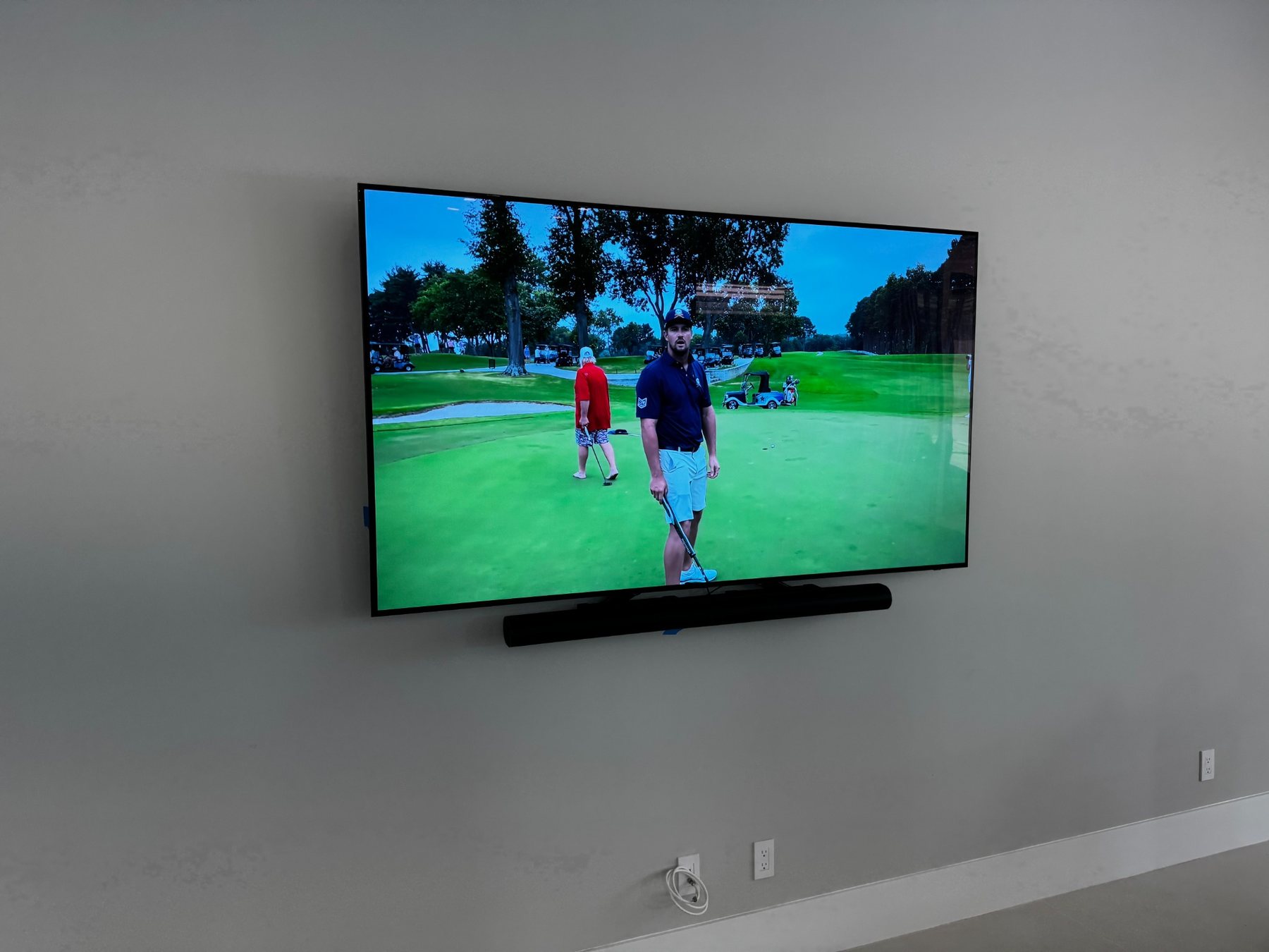 SkyVision television and soundbar wall installation